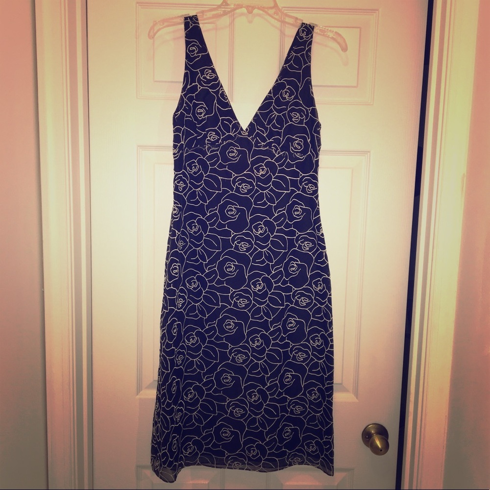 Fiori di Zucca Silk Flower Black and White Dress